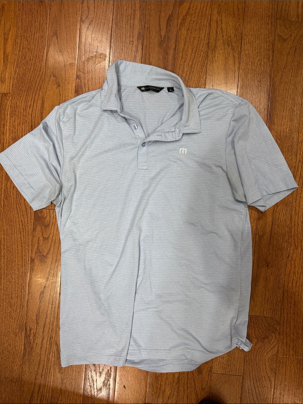 Travis Mathew Pale Blue Striped Men's Polo
